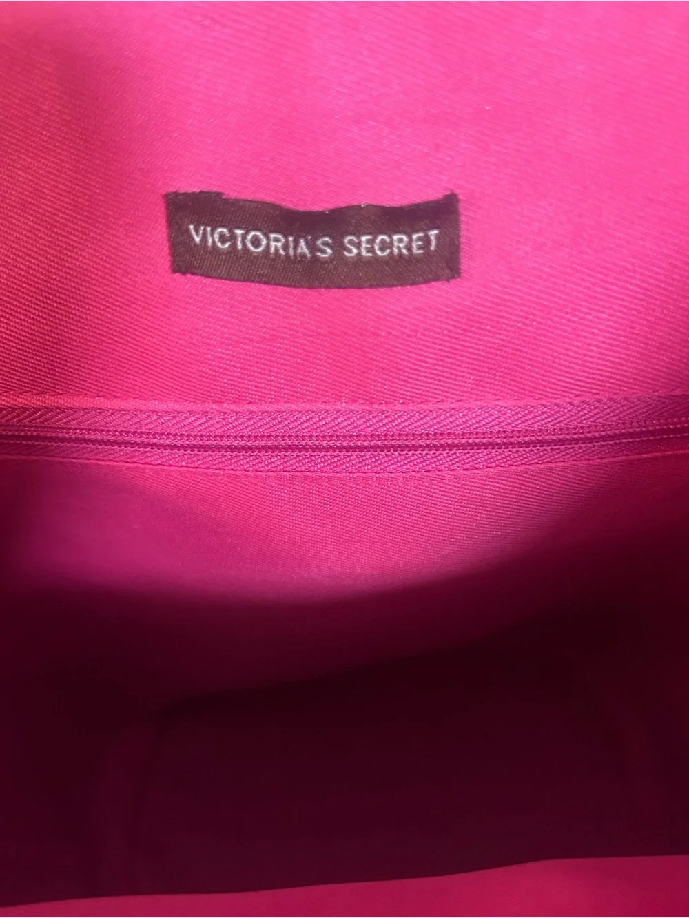 Victoria’s Secret Rhinestone Straw Tote Wooden Handles Pink Lined Beach Bag